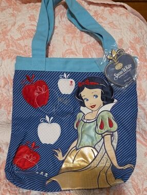 Disney Snow White Blue Tote Bag with Red & Gold Accents